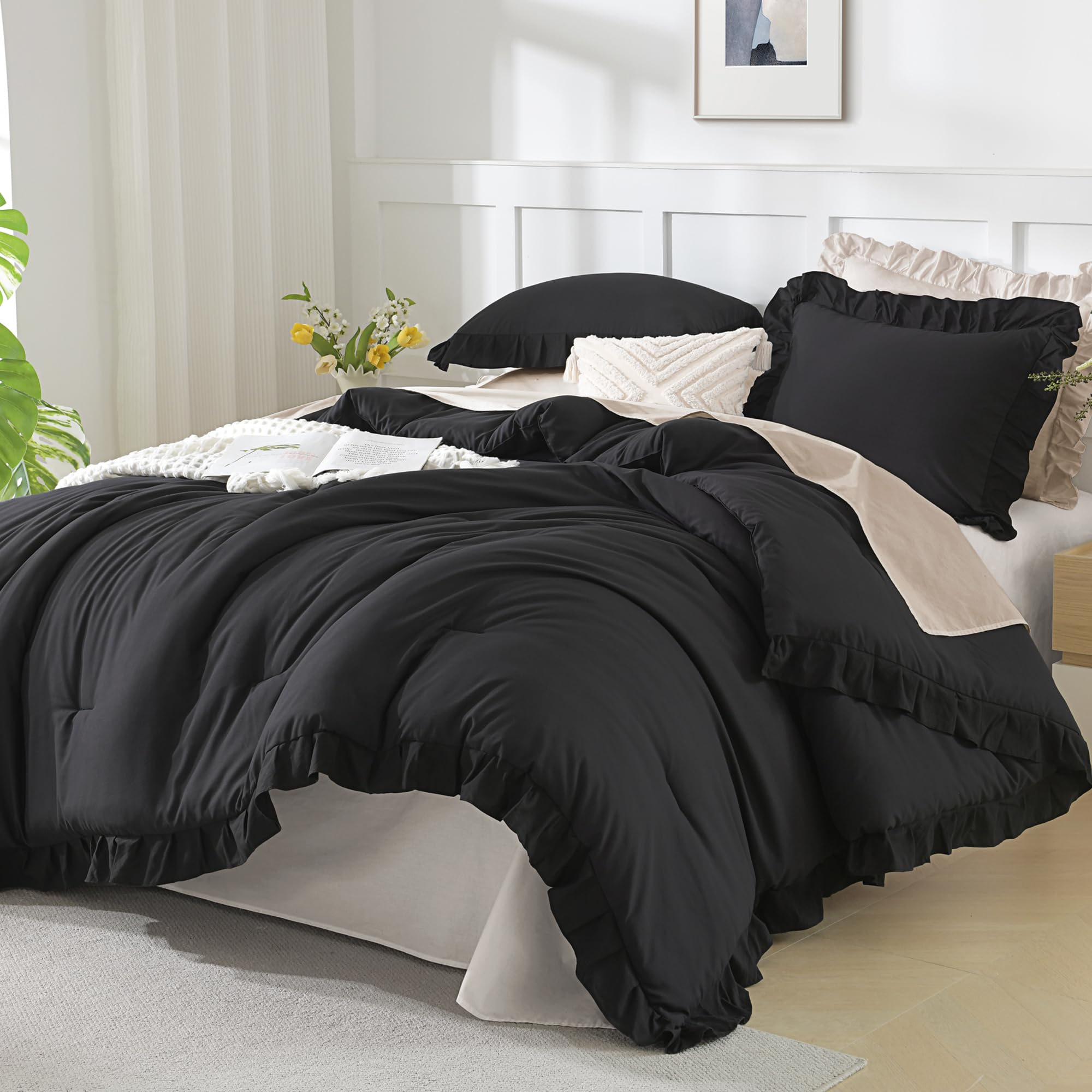 Andency Comforter Set juego de cama antidesplazamiento lavable que ahorra tiempo