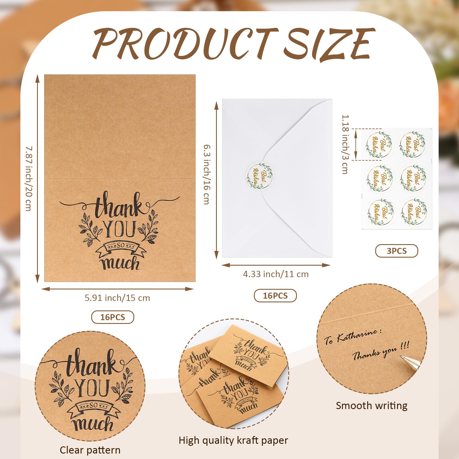 Set Biglietti Ringraziamento Per Insegnanti - 12 Carte + Buste