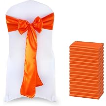 MDS Pack of 25 Satin Chair Sashes for Wedding & Events Orange