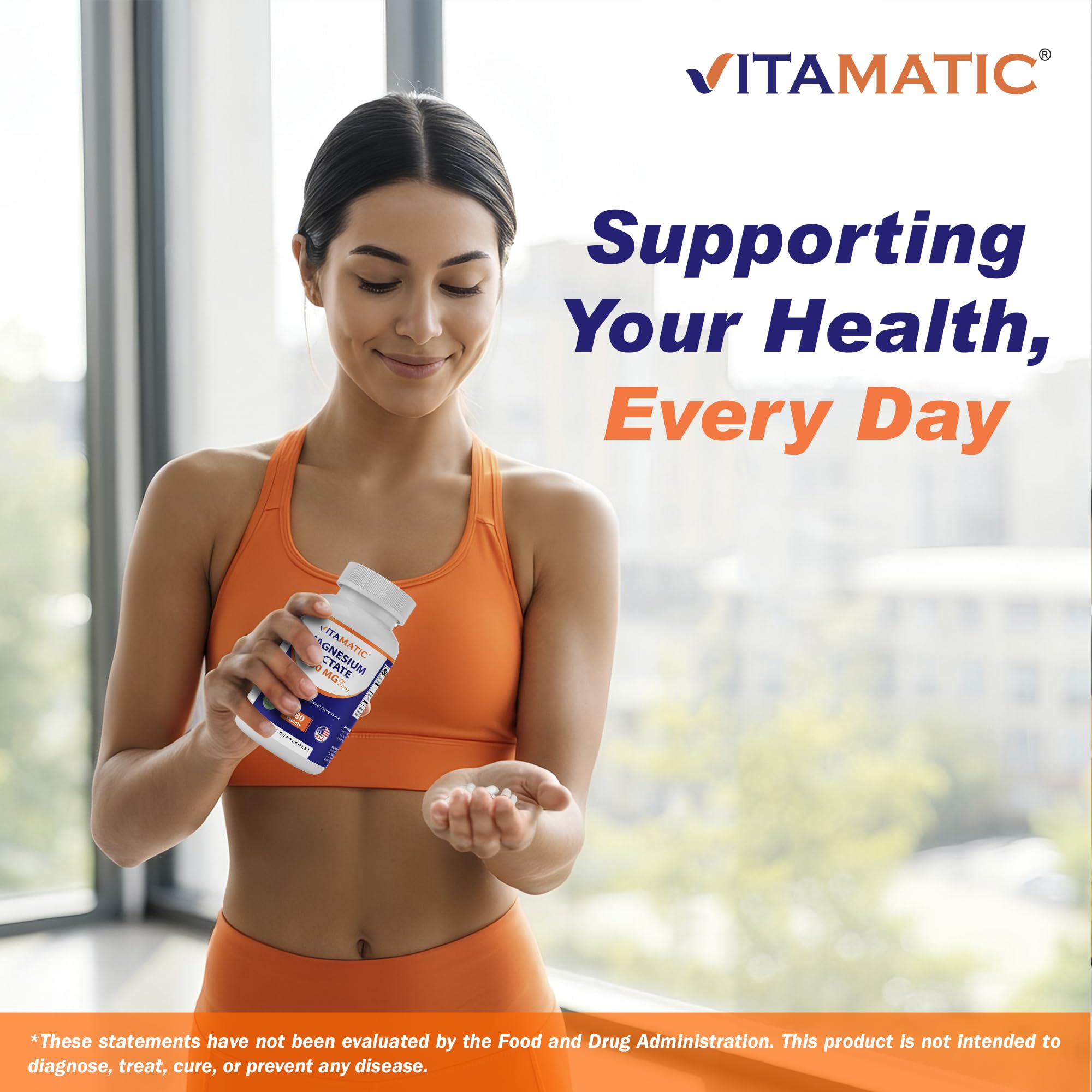 Vitamatic Magnesium Lactate 2000mg per Serving – 180 Tablets – Supports Muscle, Heart, Bone & Nervous System Health* – Non-GMO, Gluten Free, No Artificial Additives — Amazon image 7