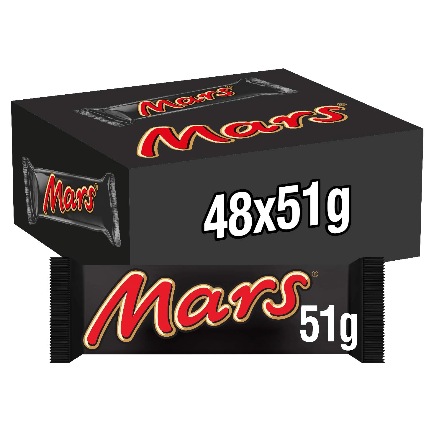 Buy Mars Chocolate Bars, Chocolate, Caramel and Nougat Bars Bulk Box, 48 Packs of 51 g Online at