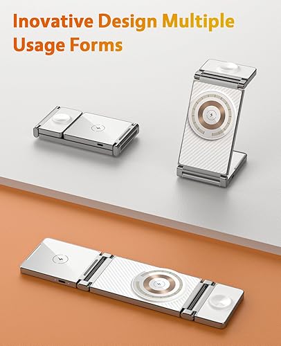 Miniatura 3 de REOKILY Mag-Safe - Soporte de carga para iPhone y reloj para dispositivos Apple, base de carga plegable magnética 3 en 1 para Airpods y iPhone