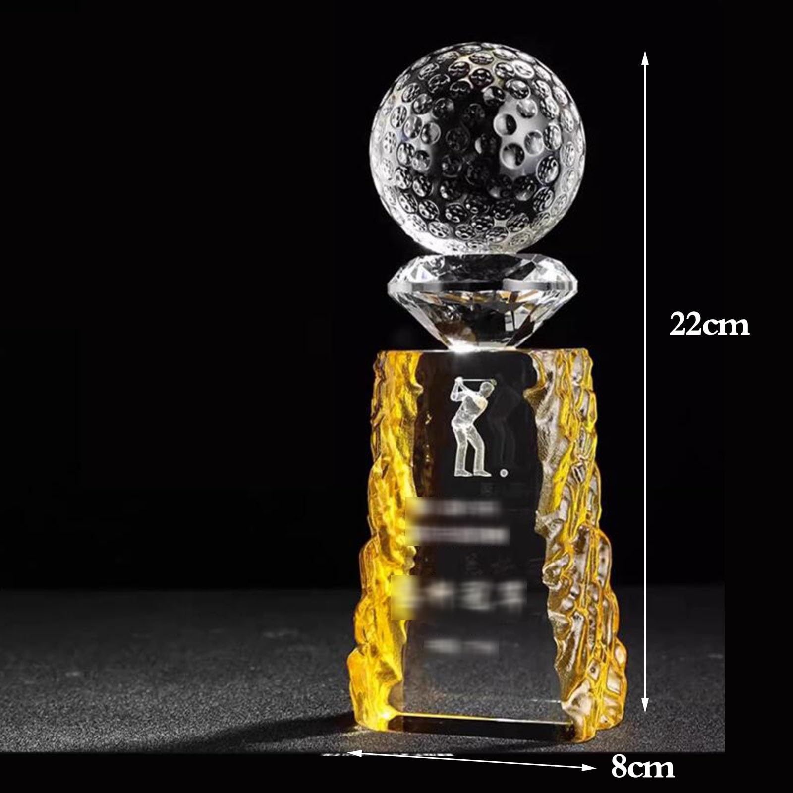 Trofeo De Cristal De Golf Premio Distancia Más Larga De Golpes Totales De Competición De Golf, Trofeo De Campeonato Regalos Y Souvenirs Eventos Deportivos Fiesta Club Golf