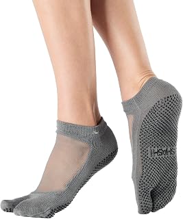 Mesh Socks for Women – Stylish, Split Toe Non Slip Socks for Barre, Yoga and More