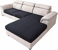 Vista 1 de LUFEIJIASHI Fundas para sofá seccional, fundas de cojín en forma de L para sofá seccional, fundas elásticas para sofá seccional, protector de Negro