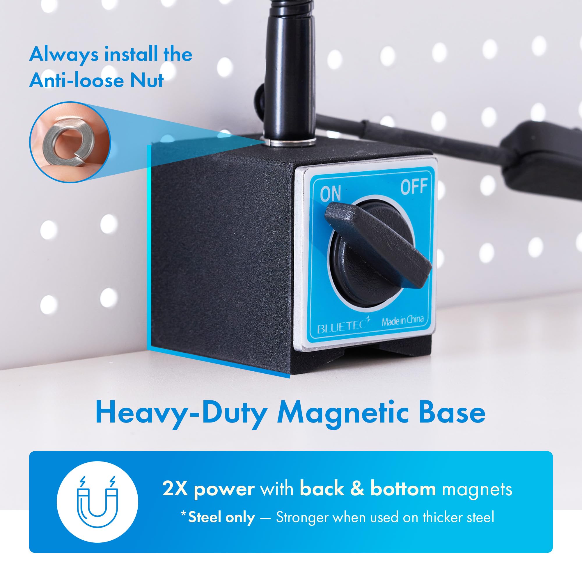LED Work Light with Magnifying Glass - Magnetic Base -3 LED Work Light with Magnifying Glass - Magnetic Base -3