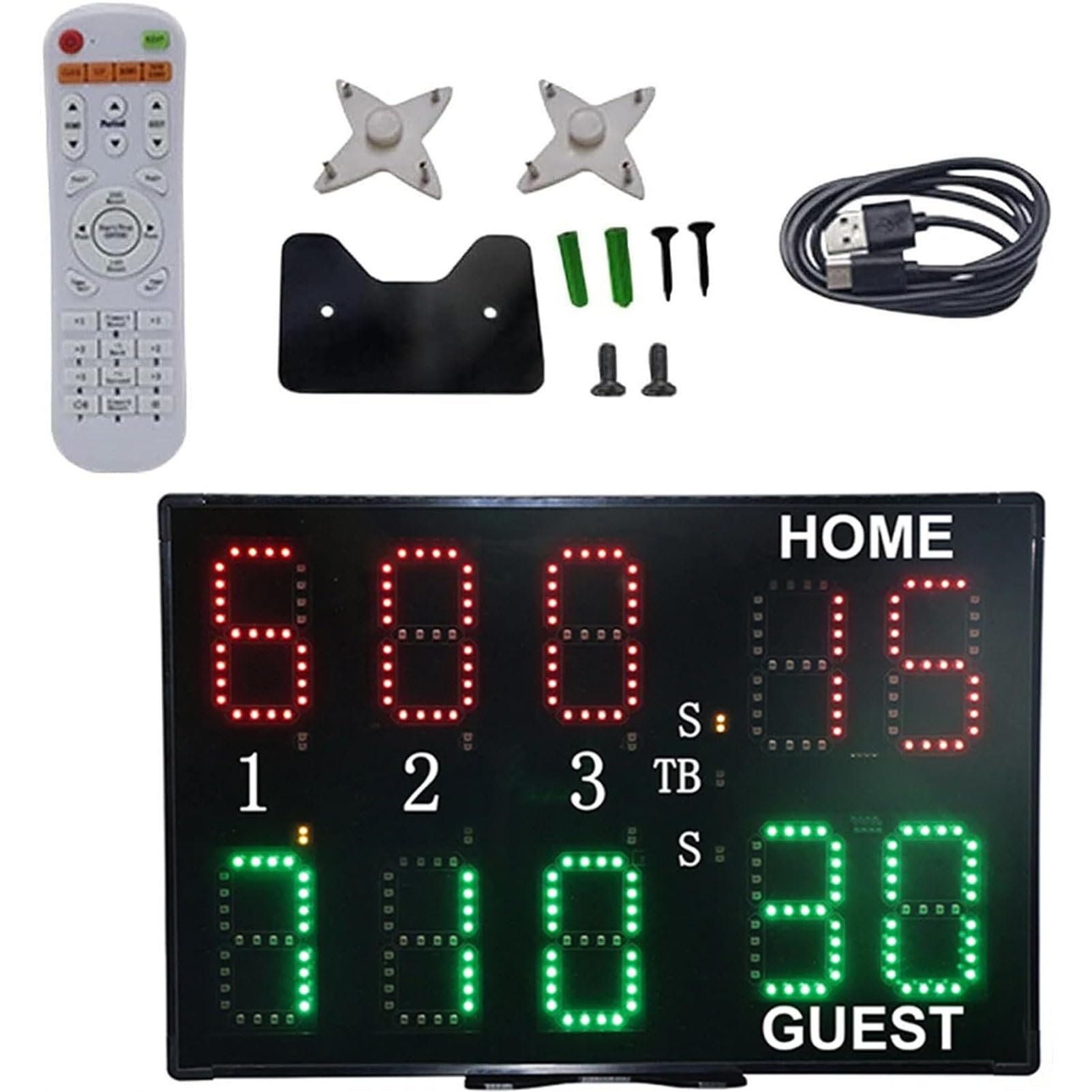 RayGenius Marcador Digital De 10 DíGitos Marcadores De Tenis Marcadores Digitales Marcadores LED Euro Plugs Pantallas Superbrillantes,Scoreboards