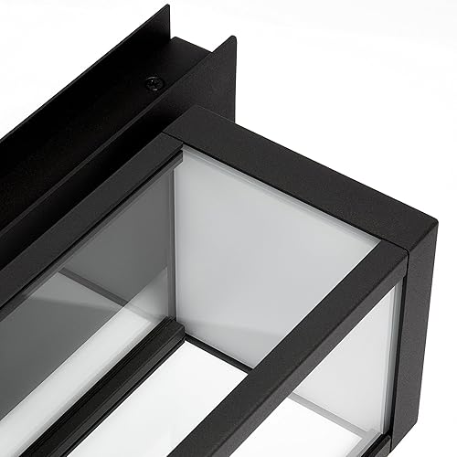 Vista 49 de Lámparas modernas para exteriores del atardecer al amanecer, aplique de pared exterior de 15 pulgadas, luz de porche, lámpara de pared negra