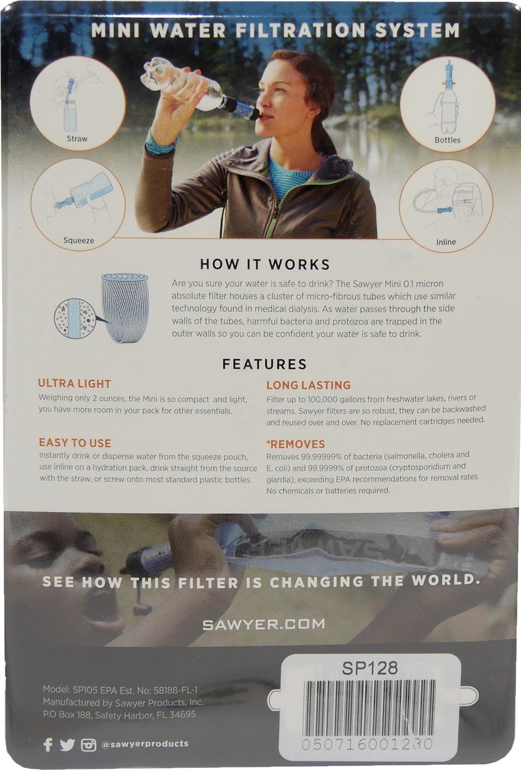 Sawyer Mini Système de Filtration d'eau