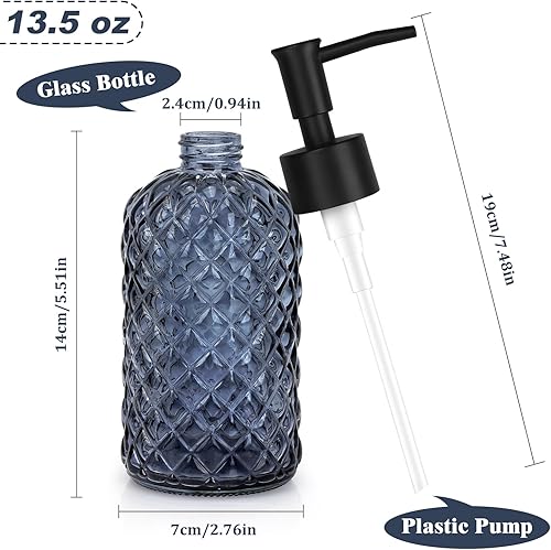 Miniatura 2 de Dispensador de jabón de vidrio con bomba de plástico (1, azul gris)