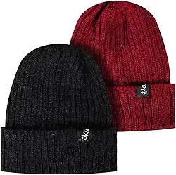 Kit 2 Gorros Inverno Touca de Frio Lã Canelada Gelo Neve Vento Orelha Quentinha Proteção Unissex Modelo Americano Estiloso Beanie Sailor Kouk Authentic