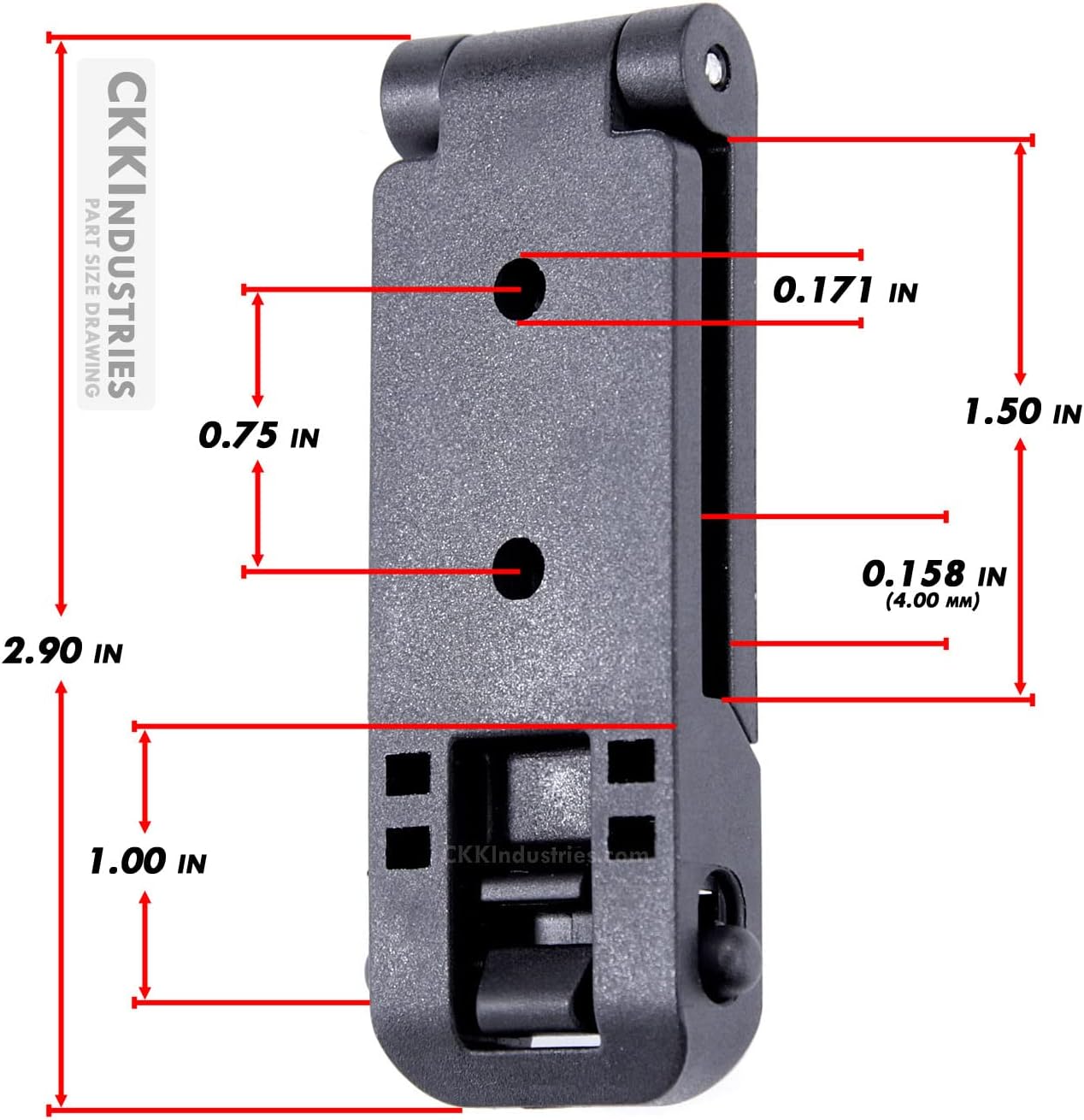 HolsterSmith Molle Compatible Locking Belt Clips w/Mounting Hardware – (1.50, 2.0, 3.0, & 5.0 Inch) – Molle Attachments for Knife Sheath, Gun Holster, Mag Pouch, Molle Vest & Gear - Image 6