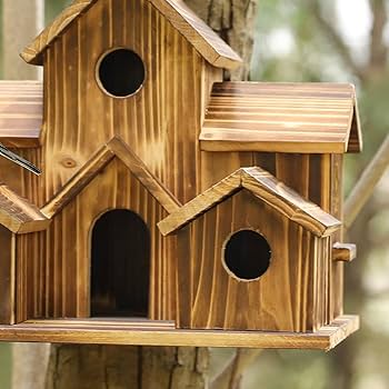 Amazon.co.jp: 木製バードハウス 野鳥ホーム 屋外用小鳥ハウス 6