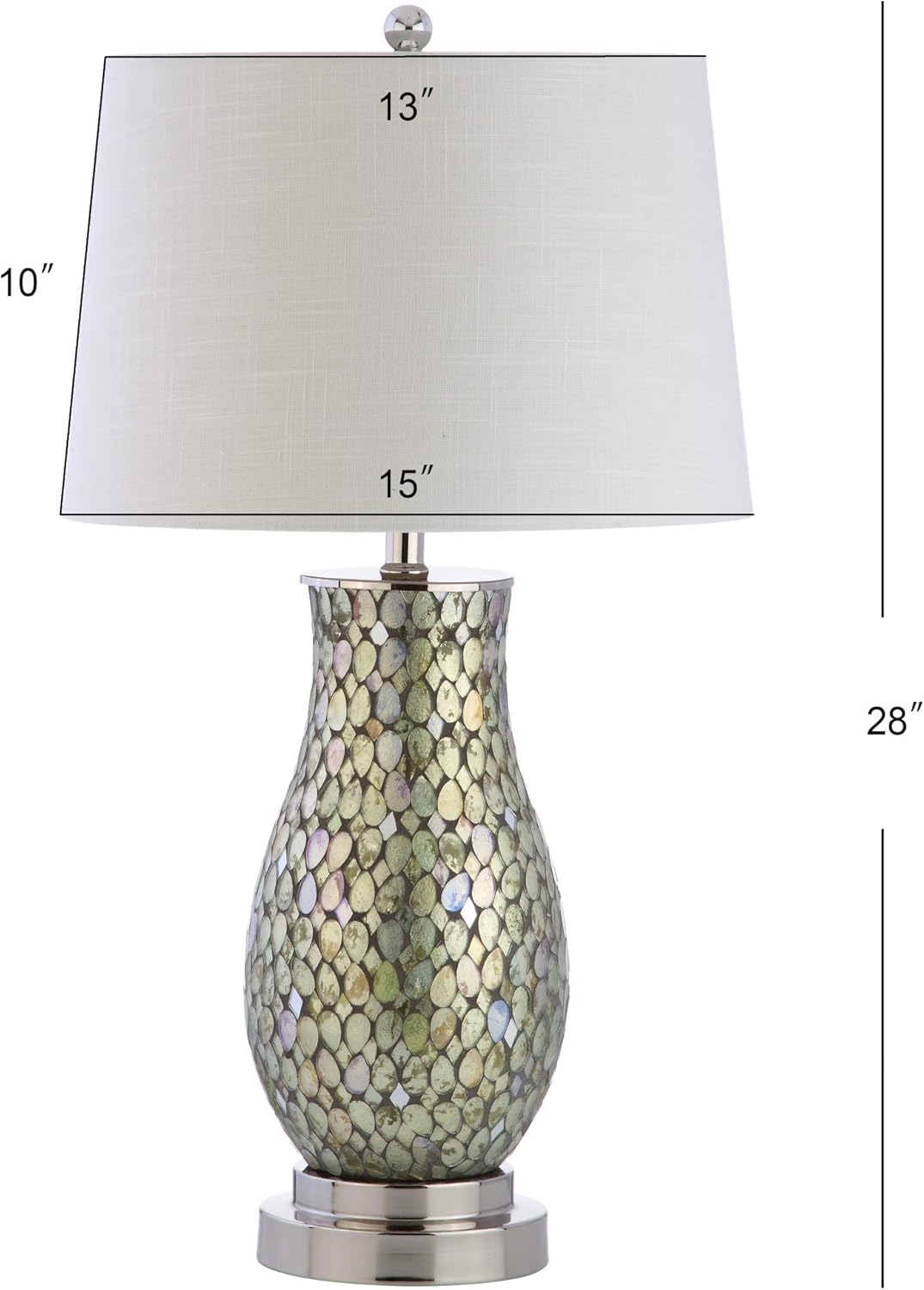 Flash Deals - 50% OFF JONATHAN Y JYL1051A Douglas 28 Mosaic LED Lamp Coastal,Traditional,Transitional for Bedroom, Living Room, Office, College Dorm, Coffee Table, Bookcase, Green Multi