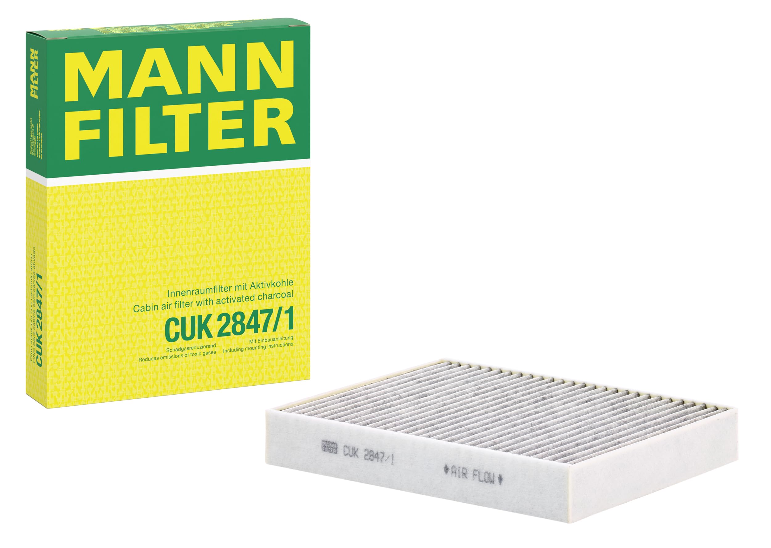 MANN-FILTER Original Interior Filter CUK 2847/1 – Pollen filter with active charcoal – For passenger carss
