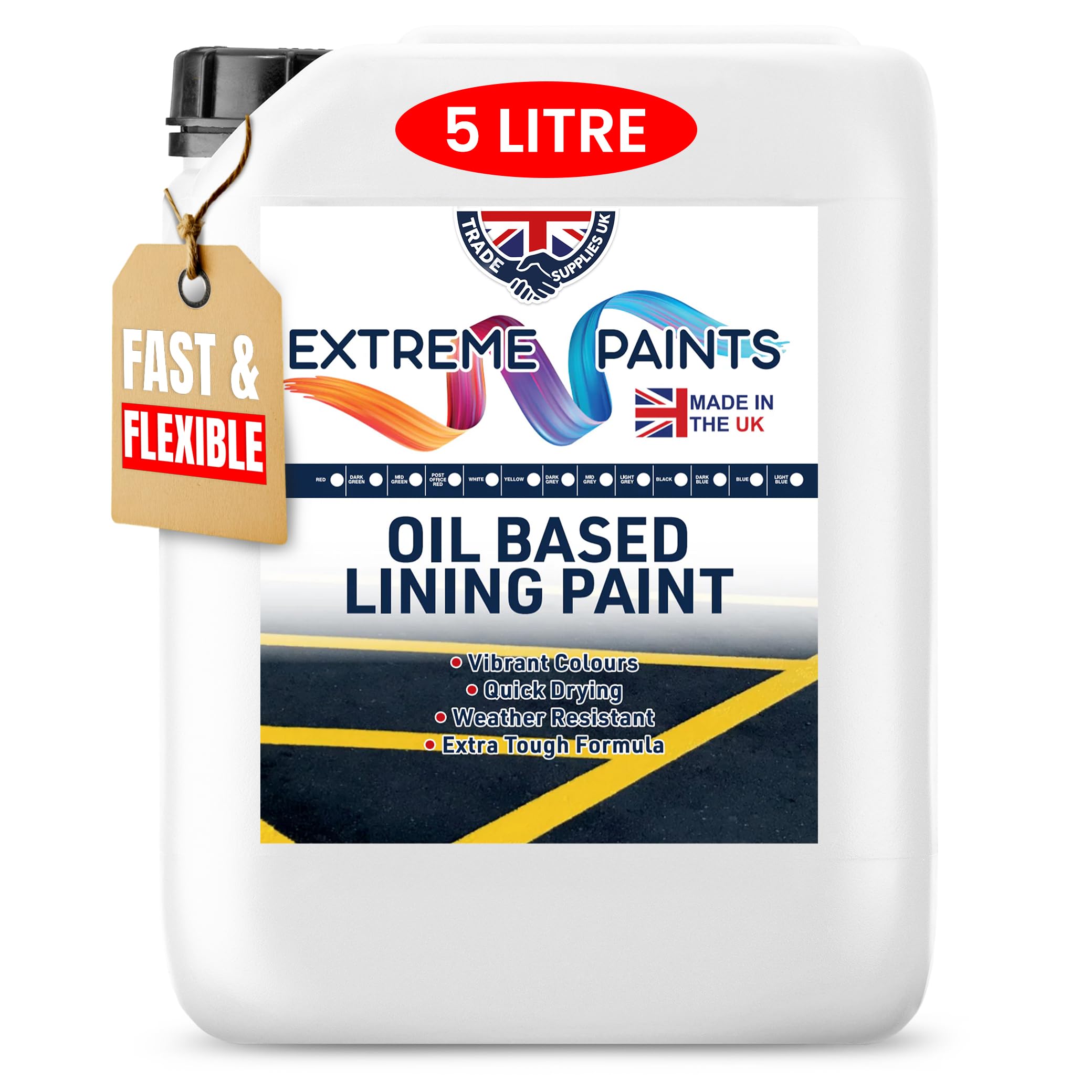 TRADE SUPPLIES UK - Extreme Oil Based Lining Paint – Durable Traffic & Floor Marking for Car Parks, Roads, Warehouses & Sports Grounds - Oil & Abrasion Resistant - DARK GREEN 5