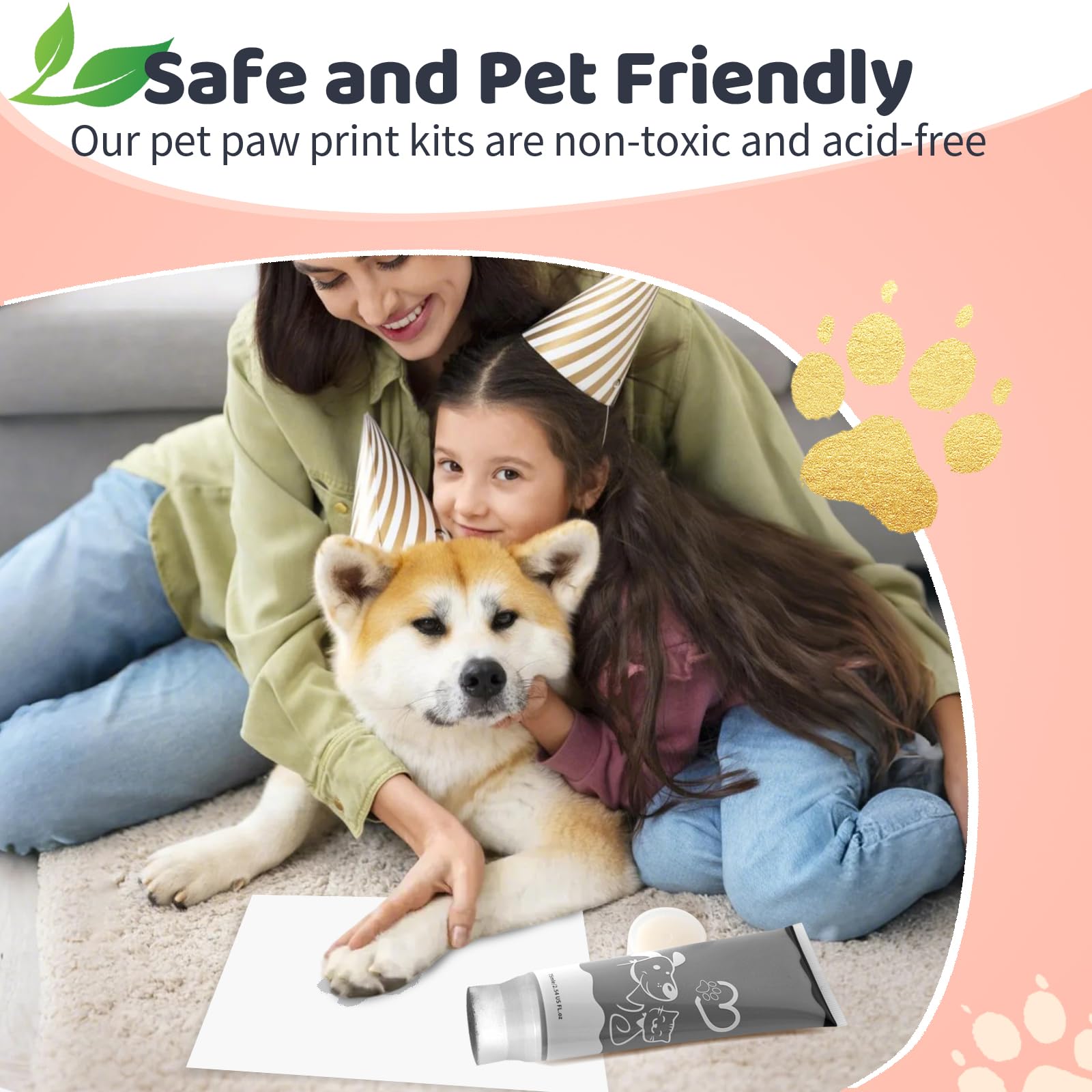 Nabance 75ml Dog Paw Print Kit, Pet Paw Print Kit, Cat Paw Print Kit with Sponge Attachment, Easy to Colour&Clean - Image 3