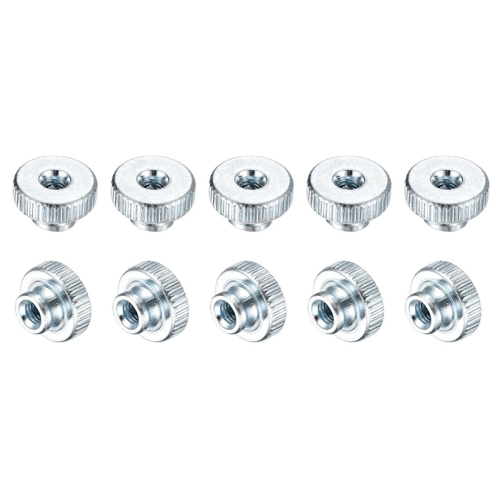 uxcell Knurled Thumb Nuts, 30Pcs M3 x 11 x 6mm Carbon Steel Knurled Nut, Adjusting Round Knobs Fasteners Nuts for 3D Printer Parts, Blue White