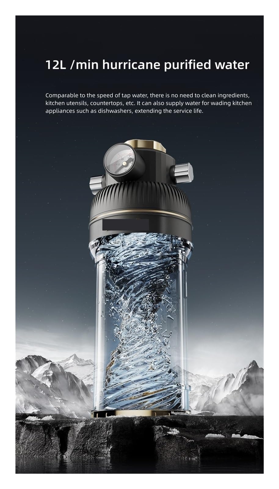 Filtro Acqua, Depuratore d'acqua diviso in oro bianco MQ7 RO e prefiltro, purificazione dell'acqua for tutta la casa,Depuratore Acqua Osmosi Inversa