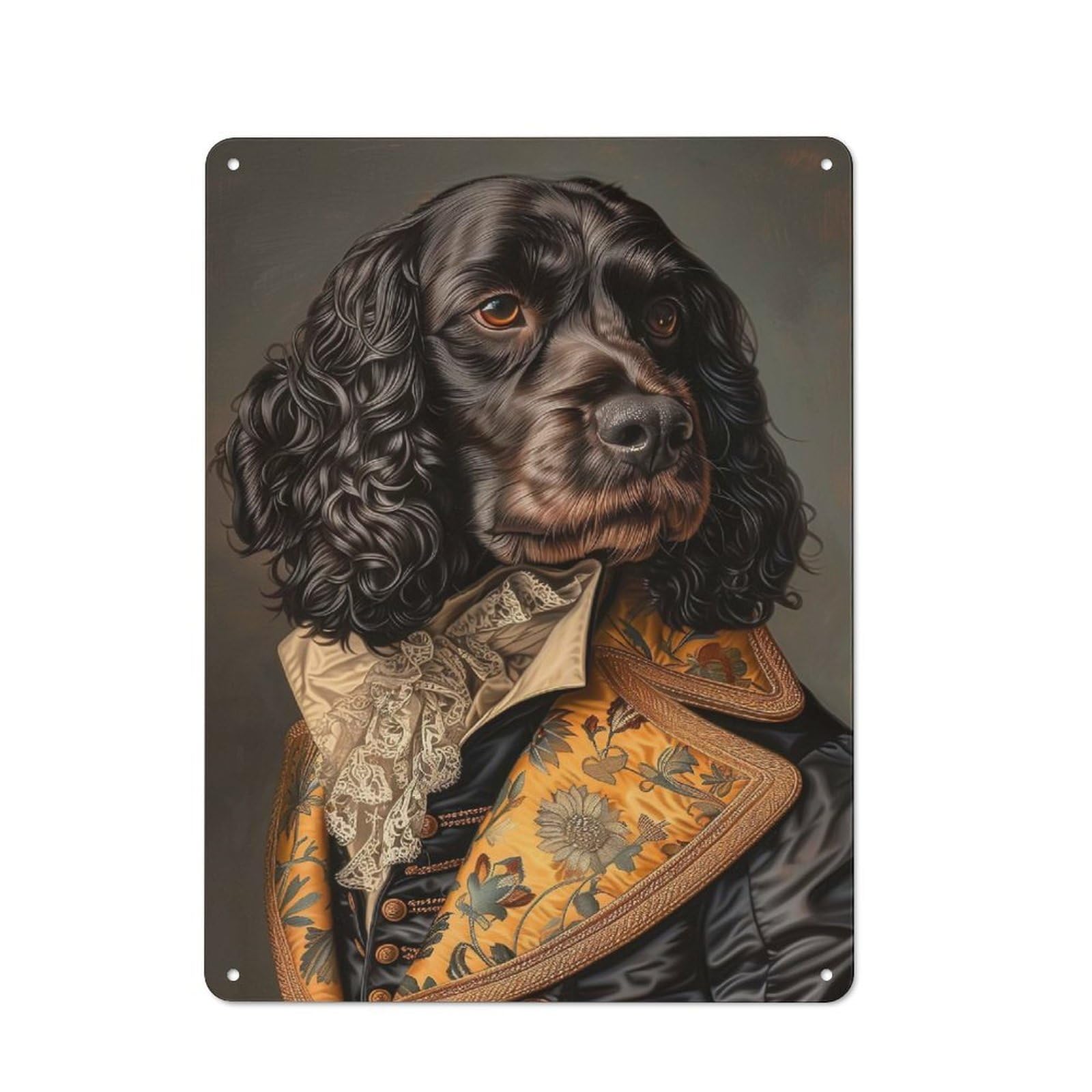 Junmoney Cocker Spaniel Portrait Metal Wall Sign 40X30cm Featuring For Café Or Home Bar, A Winter Wall Decor Update For Hospitality Decor Collectors