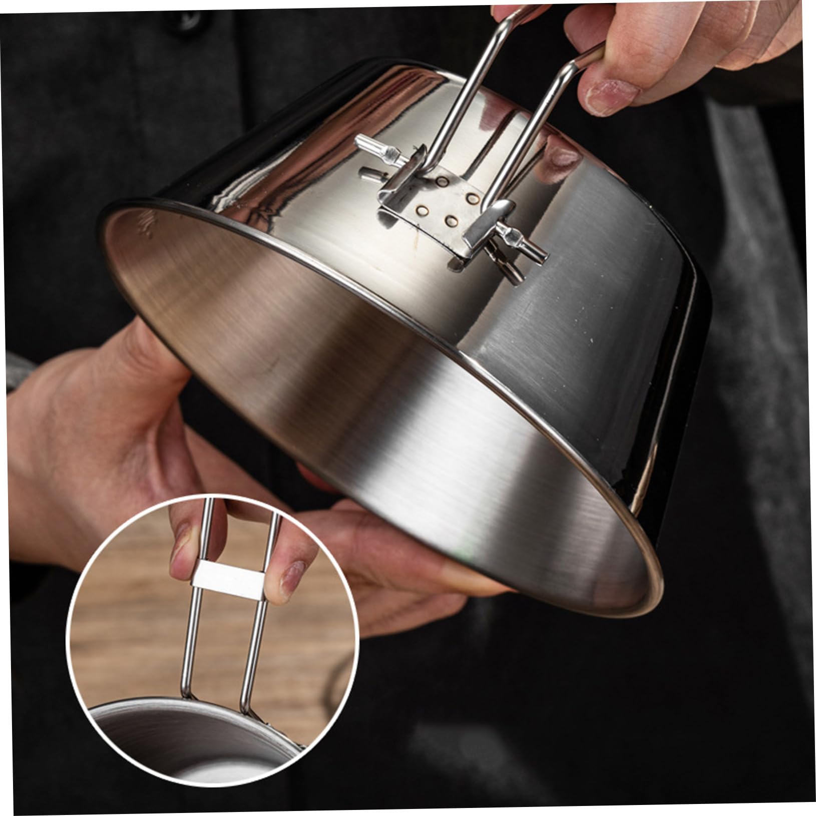 3stücke Edelstahl Camping Schalen Wasserbecher Multifunktional Für Outdoor Reisen Grillen Picknick Wandern Camping Zubehör