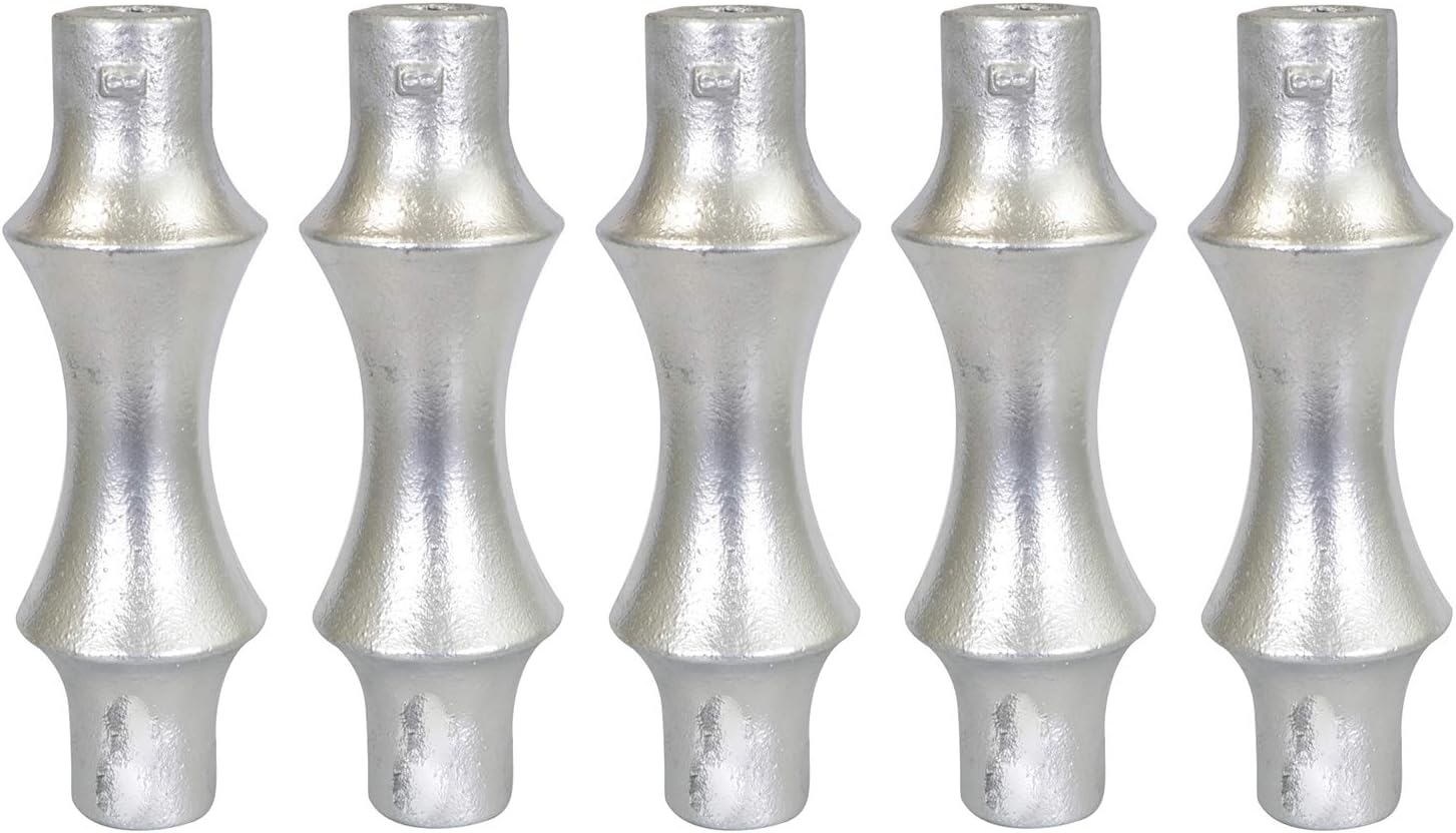 Highcraft ISTB-IE03-5 Double Rod Pipe Roller with Socket Hot Dipped Galvanized Steel 3'' Support (5 Pack), Chrome