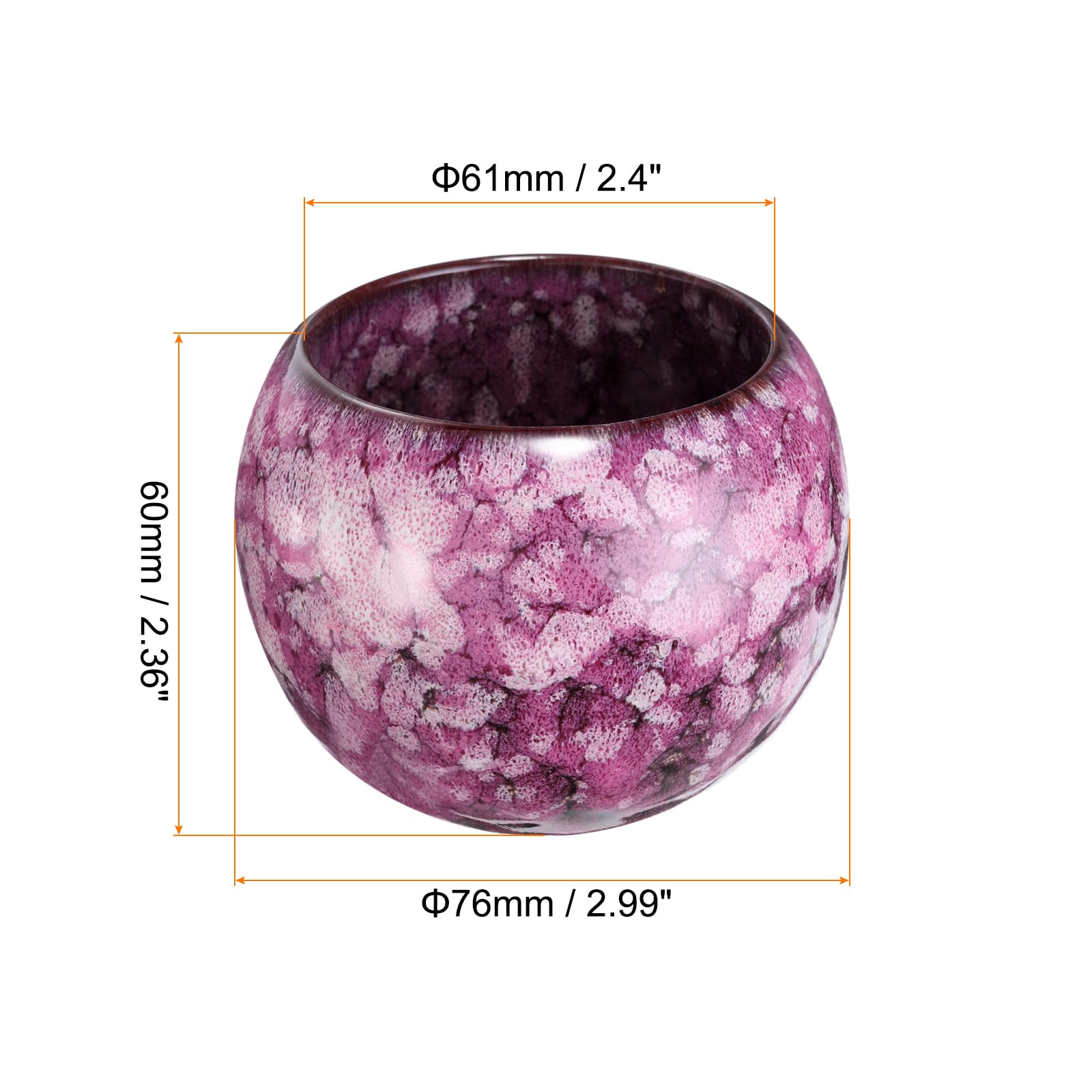 QUARKZMAN Tazze Tè Cinesi Giapponesi Ceramica 5,07 oz Set Tè Gong Fu Fare a Mano Smaltato Ceramica Senza Manico Piccola Tazza Tè per Tè Mate Caffè Vino Bevande Casa e Regali, Rosa Rossa