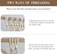 Vista 9 de Cortinas bohemias de macramé para puerta, gran macramé para colgar en la pared, cortina de ventana hecha a mano para sala de estar, dormitorio