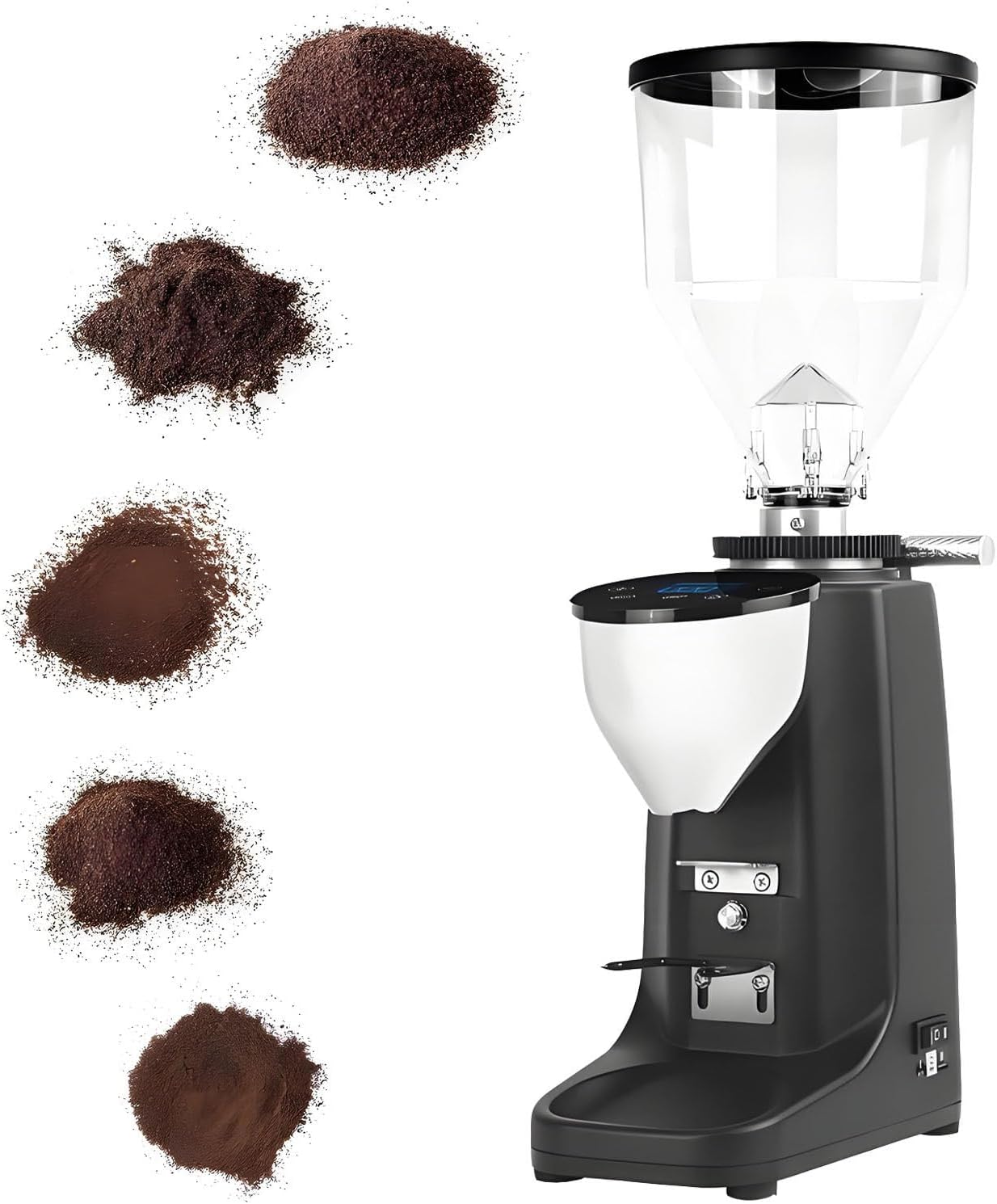 Burr Coffee Bean Grinder，Electric Burr Coffee Grinder，Large 500g Bean Hopper，Detachable Funnel Stand, LED Control Panel，for Espresso, Drip, and Cold Brew Black