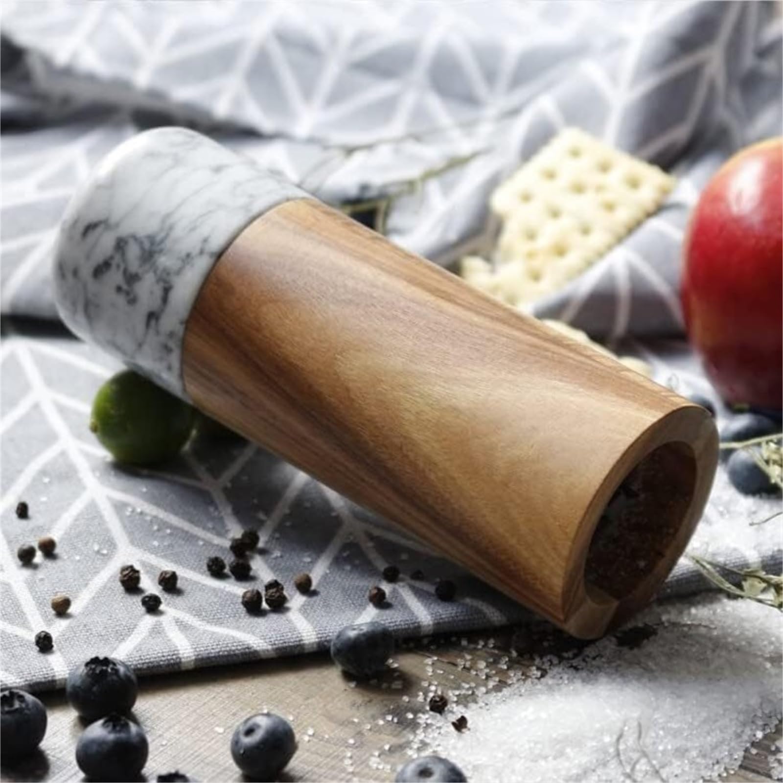 Młynek Do Przypraw Pieprzu Drewniany Młynek Do Pieprzu, Ceramiczny Mielenia Soli Z Możliwością Ponownego Napełnienia, Ręczne Młynki Do Różnych Przypraw(B,2pcs)