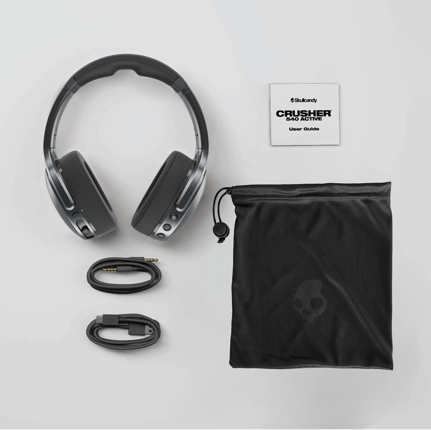 Skullcandy Crusher 540 Active Wireless Bluetooth Headphones with Multi-Sensory Bass, Noise Isolating Over-Ear Fit, Sweat and Water Resistant, 40 Hours Battery, Microphone for iPhone Android - Concrete - Image 9