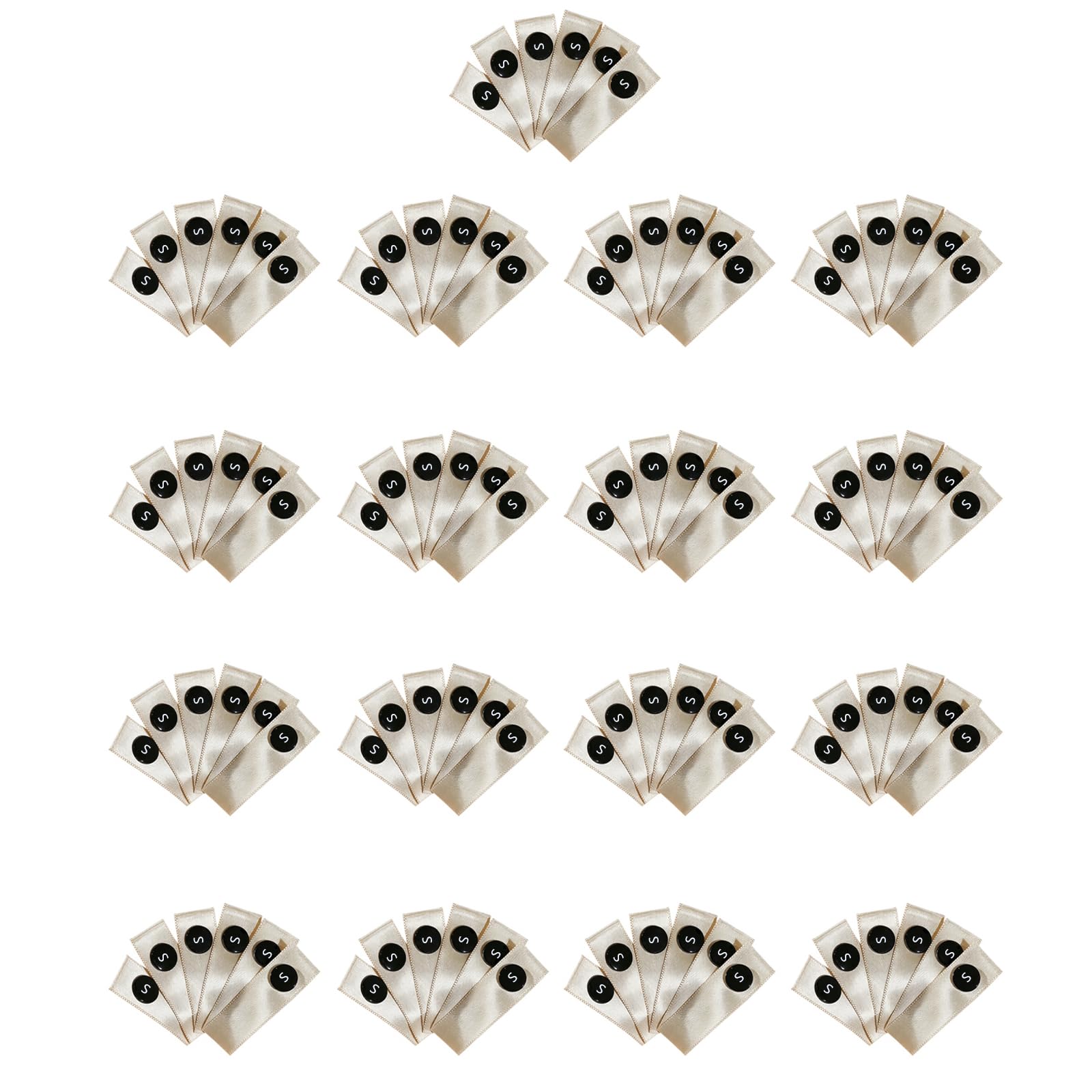 Tsophreniq Gold 100Pcs Washable Fabric Size Labels Assorted Size Clothing Labels For Garment Marking Household Clothing Identification Sewing