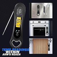 Vista 6 de Termómetro digital de carne, termómetro de carne de lectura instantánea para parrilla y cocina, con abridor de botellas, termómetro de alimentos