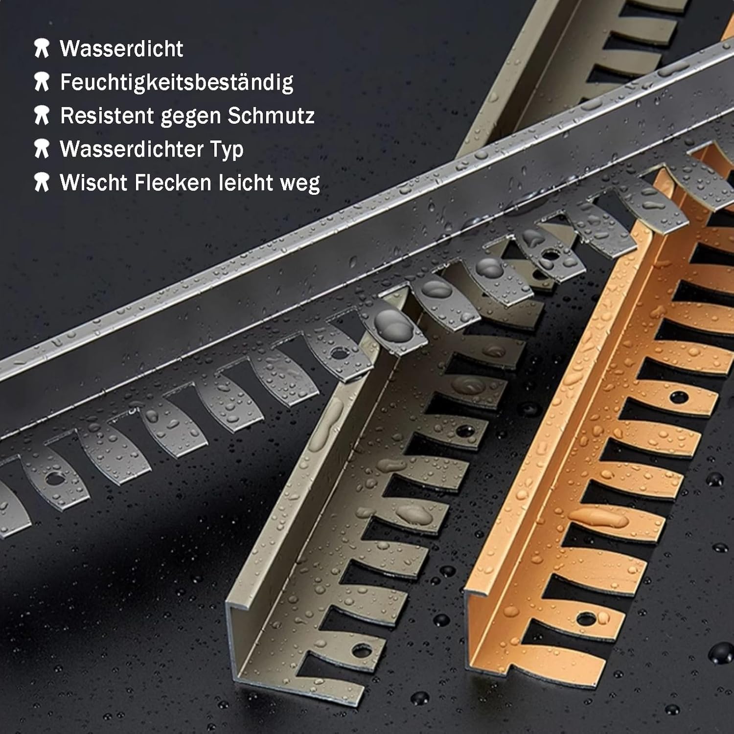 Tira Final Universal De Aluminio Anodizado Flexible De 135 Cm - Perfil En Forma De C De 2 Piezas para Borde De Escalera, Adecuado para Todo Tipo De Baldosas Y Pisos - Protección Duradera De