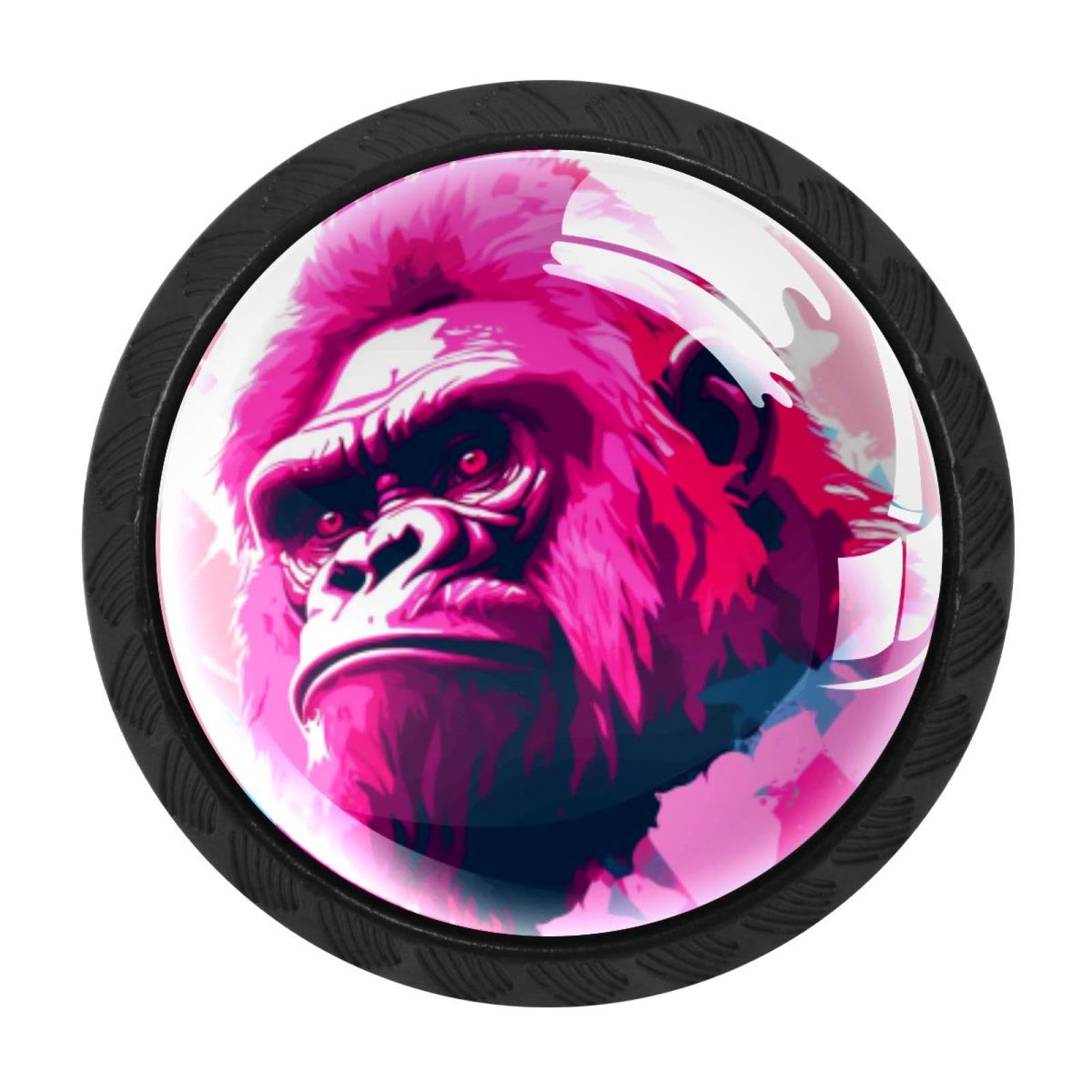 Chenzzzz Multicolored 03 4 Pcs Pink Monkey Orangutan Drawer Knob Pull Handle Crystal Glass Cabinet Drawer Pulls With Screws For Home Office Cabinet Cupboard