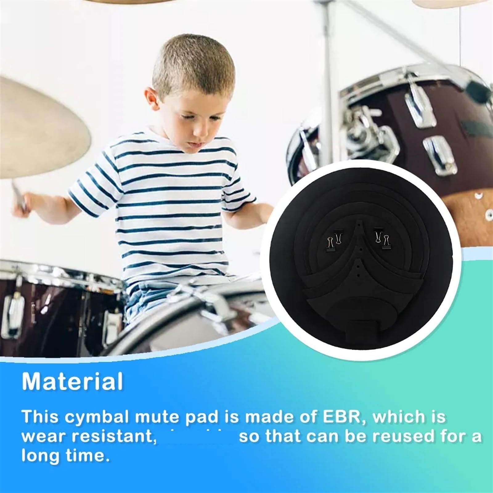 Silenciador De Batería 14 Piezas/Set Drum Mute Pad Kit de Batería de Platillos Mute Pads Aislamiento Acústico Percusión Instrumento de Percusión Pieza de Repuesto Silenciadores Baterista Para PráCtica