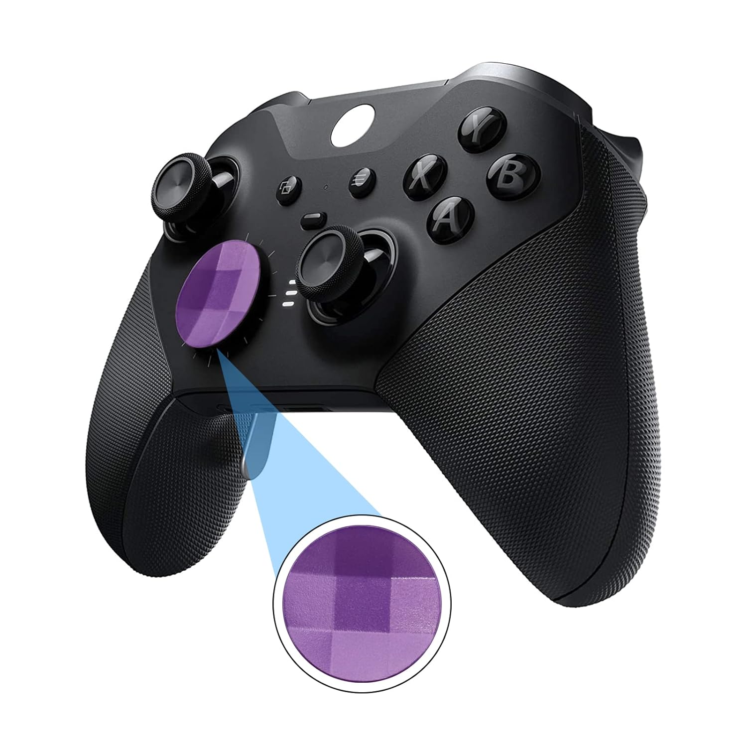 4 pcs Trigger Paddles and 2 Interchangeable D-Pads Metal Stainless Steel Replacement Parts for Elite Series 2 and Xbox one Elite Controllers (Purple - Plating)