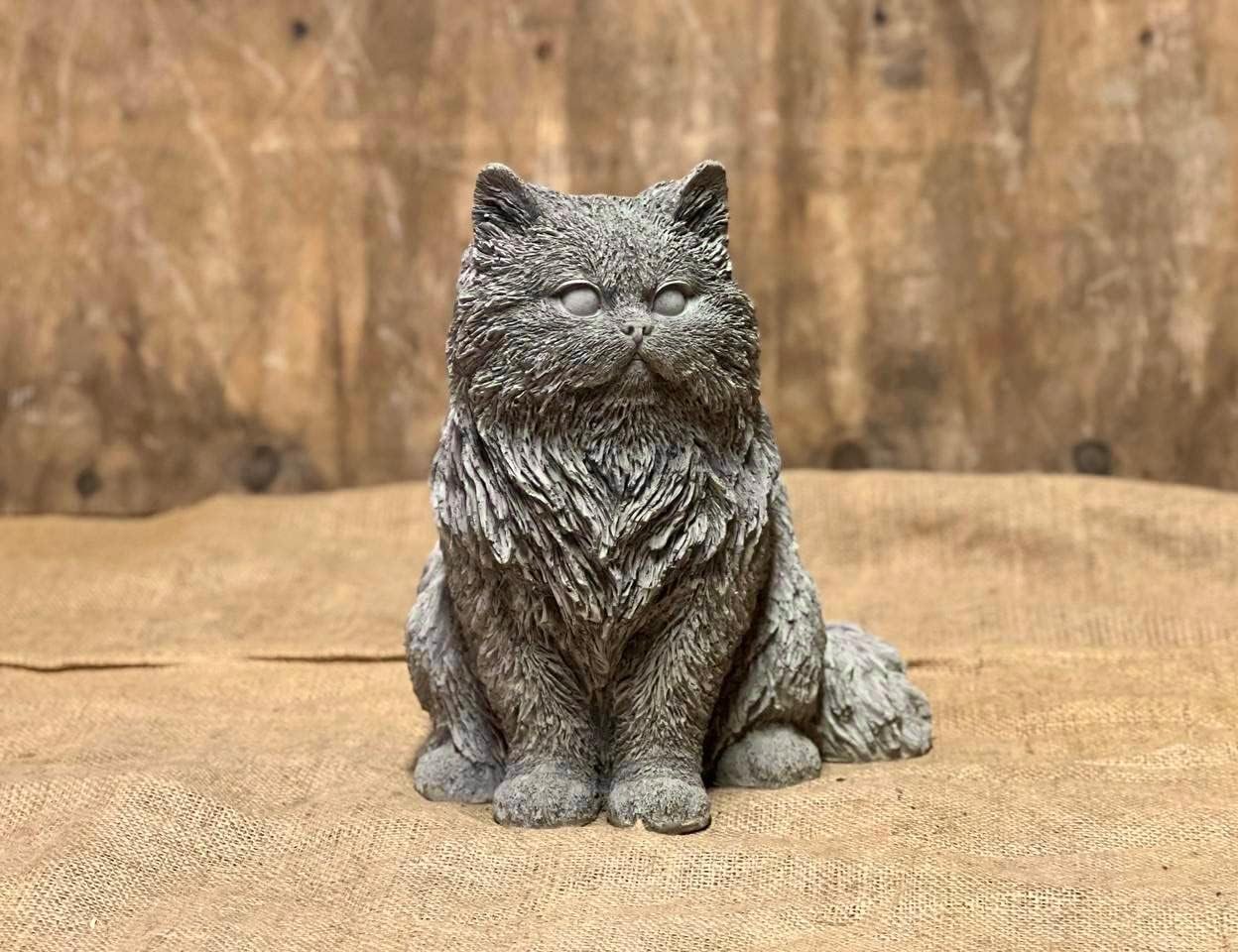 Realistic Persian cat Sculpture Detailed Persian cat Statue Concrete cat Memorial Figure Outdoor Garden Art
