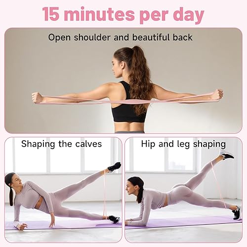 Miniatura 3 de Bandas de resistencia, figura 8, banda de resistencia para mujeres y hombres, 25 libras, banda de goma de resistencia con 8 formas, material de