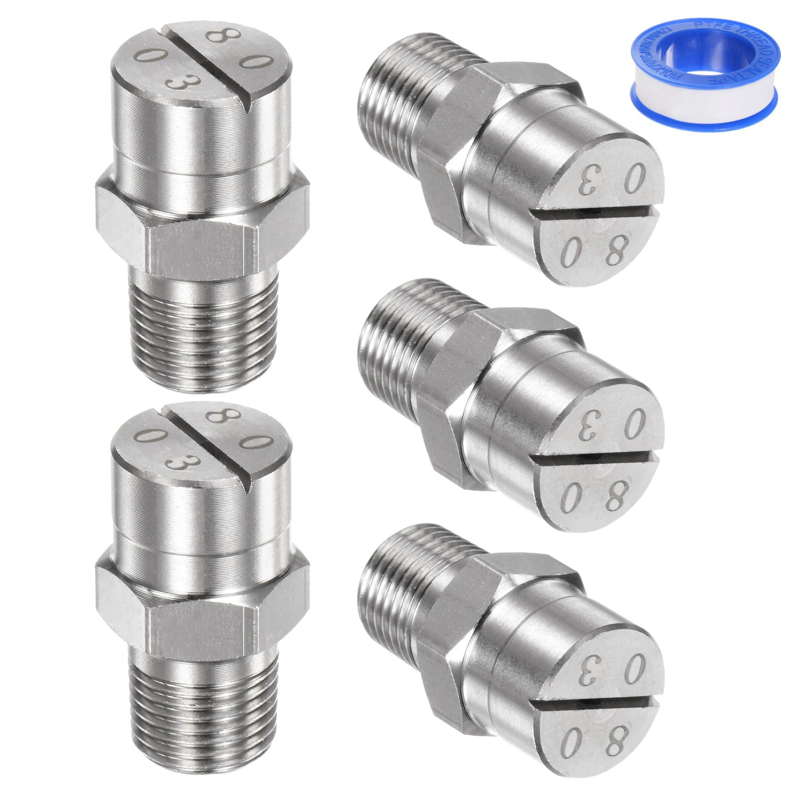 Buse de pulvérisation jet plat 80° en acier inoxydable de qualité supérieure