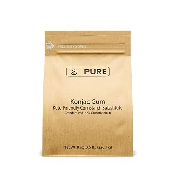 Konjac Gum Powder 8 oz Glucomannan Konjac Powder, Cornstarch Substitute, Thickener