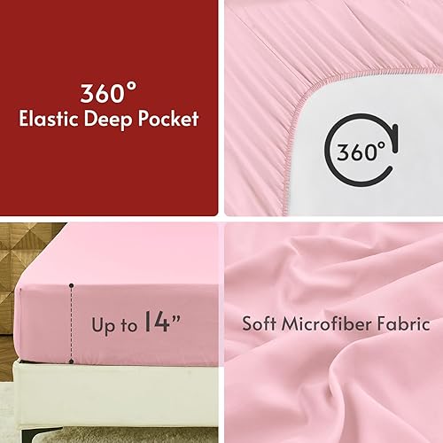 Miniatura 8 de MUXHOMO - Ropa de cama reversible de 5 piezas en bolsa, ptodas las estaciones - Incluye edredón, sábana encimera, sábana bajera, fundas de almohada