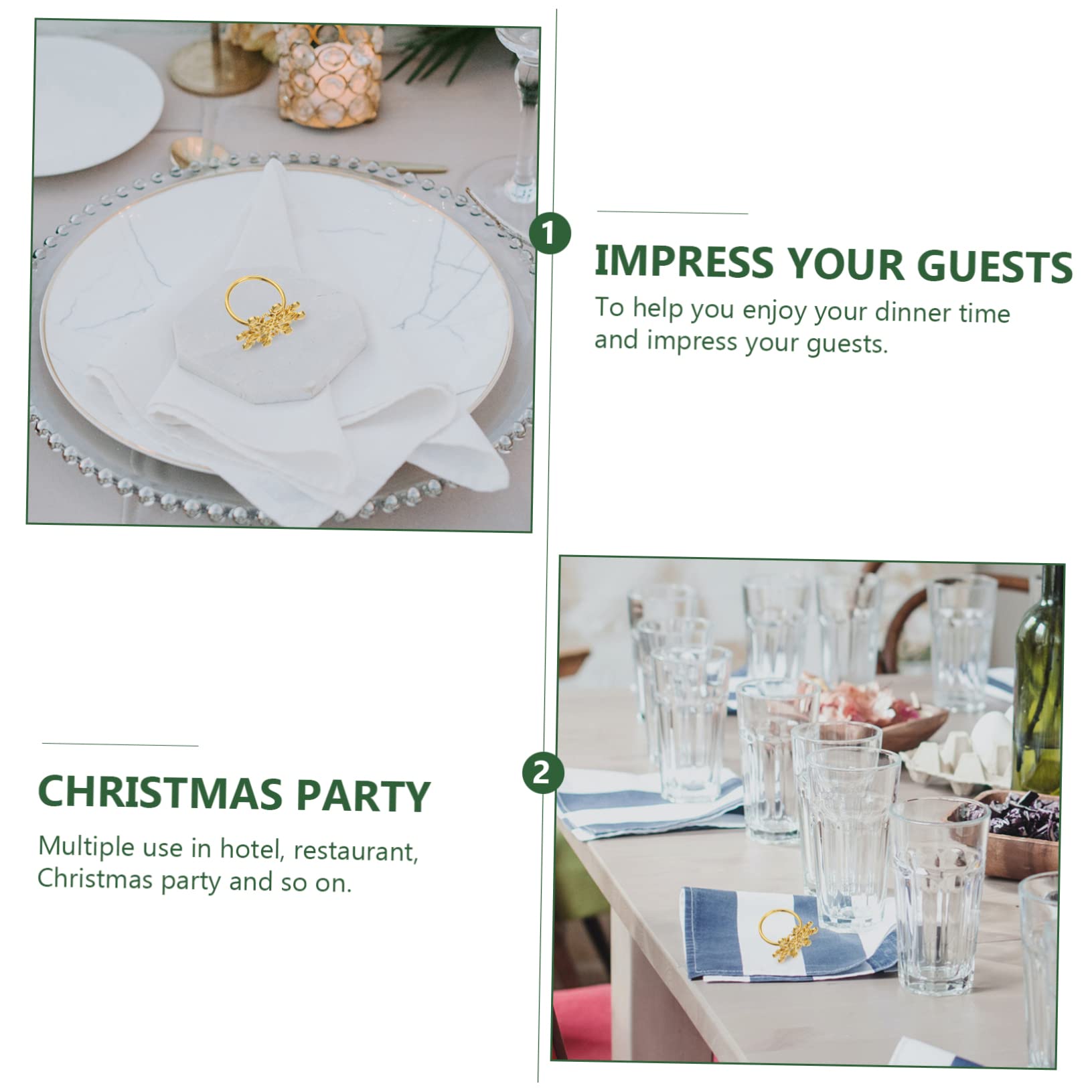 MAGICLULU 3 Sätze Weihnachtsserviettenringe Etiketten Aus Tiefkühlpapier Elchdekoration Weihnachtsparty Accessoires Christmas Decorations Table Serviettenring Weihnachten Golden 6 Stück * 3