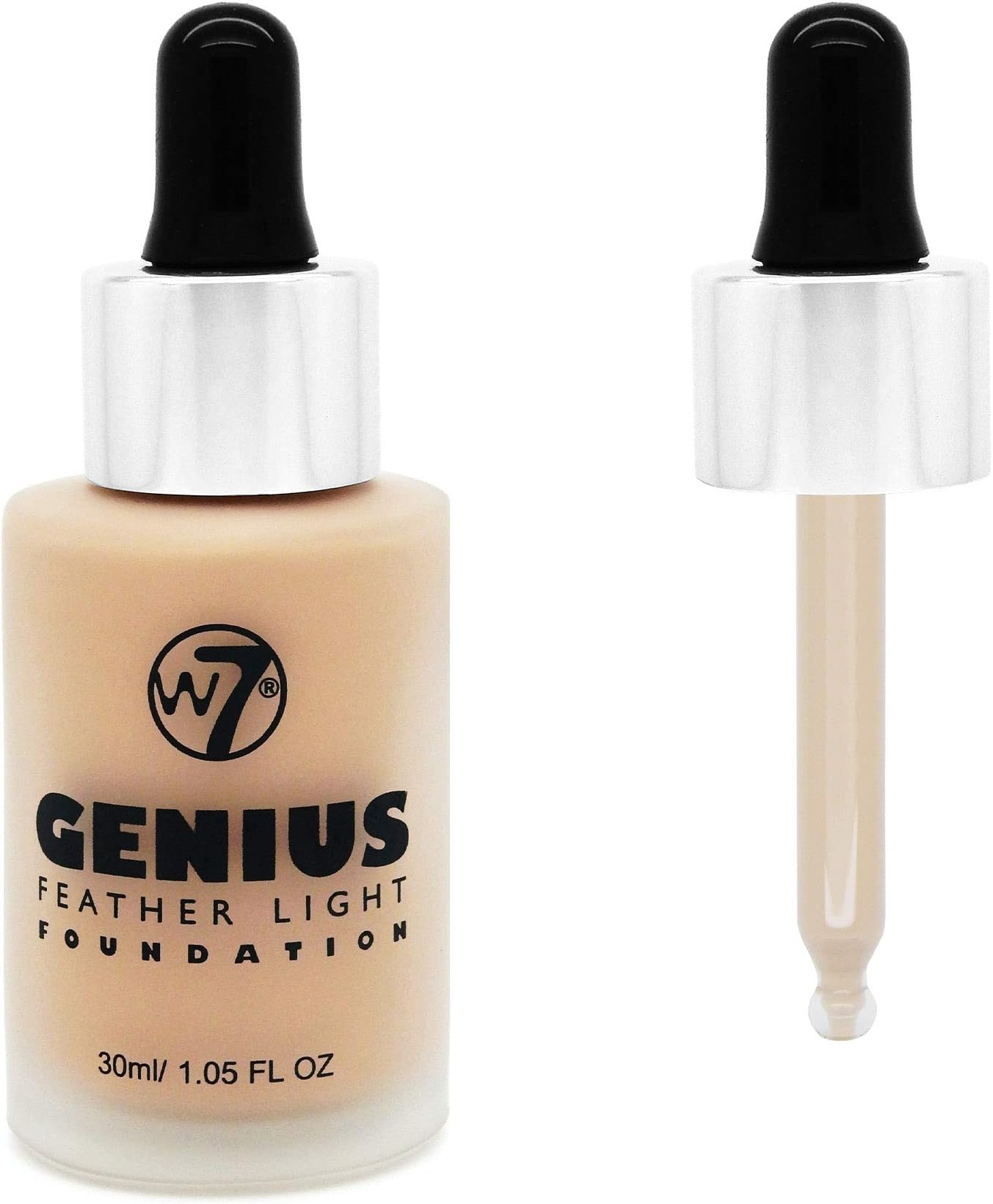 W7 | Foundation | Genius Foundation - Sand Beige | Light to Medium Coverage, Lightweight and Long Lasting