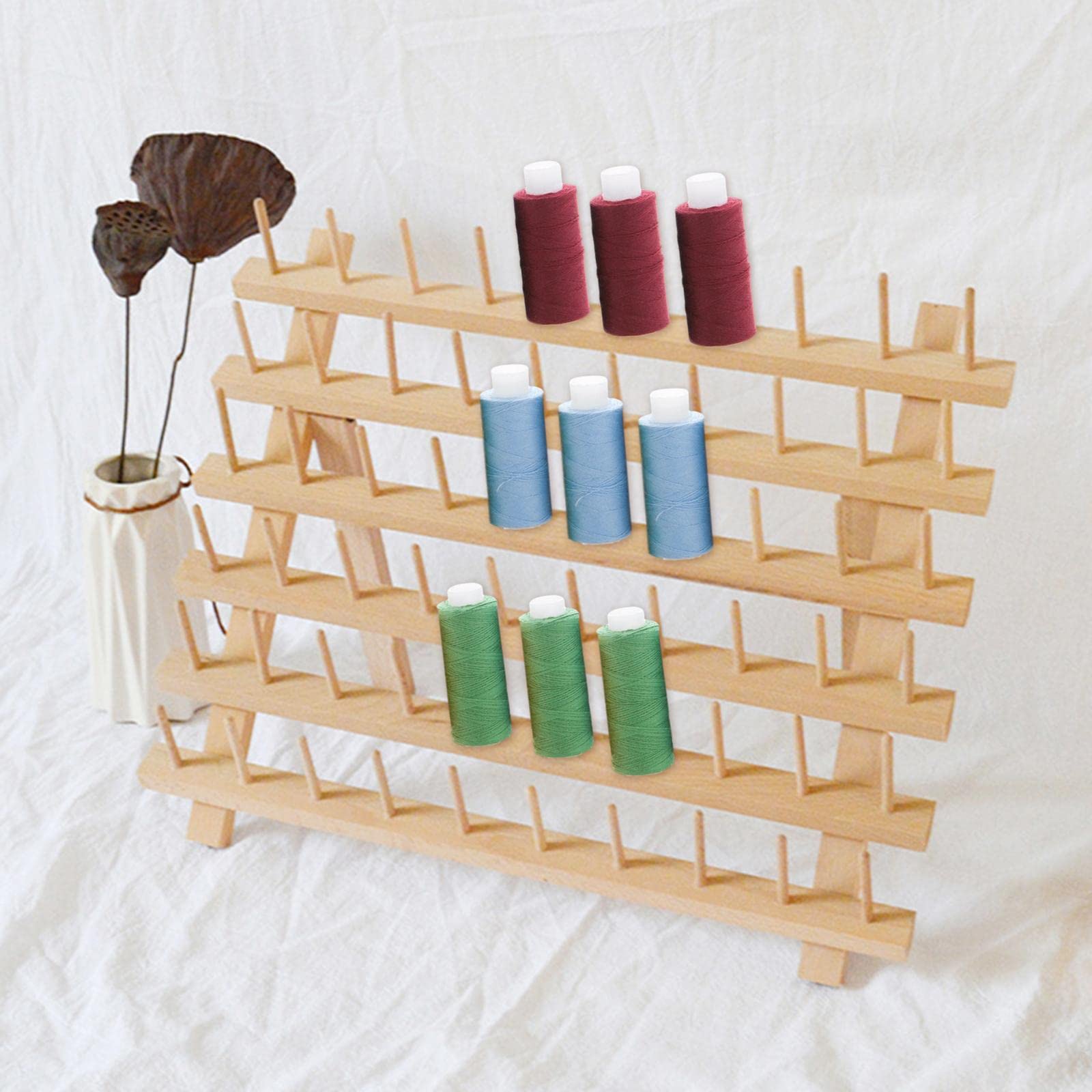 Caja de Pared para de Coser, Organizador Y Estante de Almacenamiento para Bordado Y Pasatiempos Creativos, 60 Bobina, 40x34cm