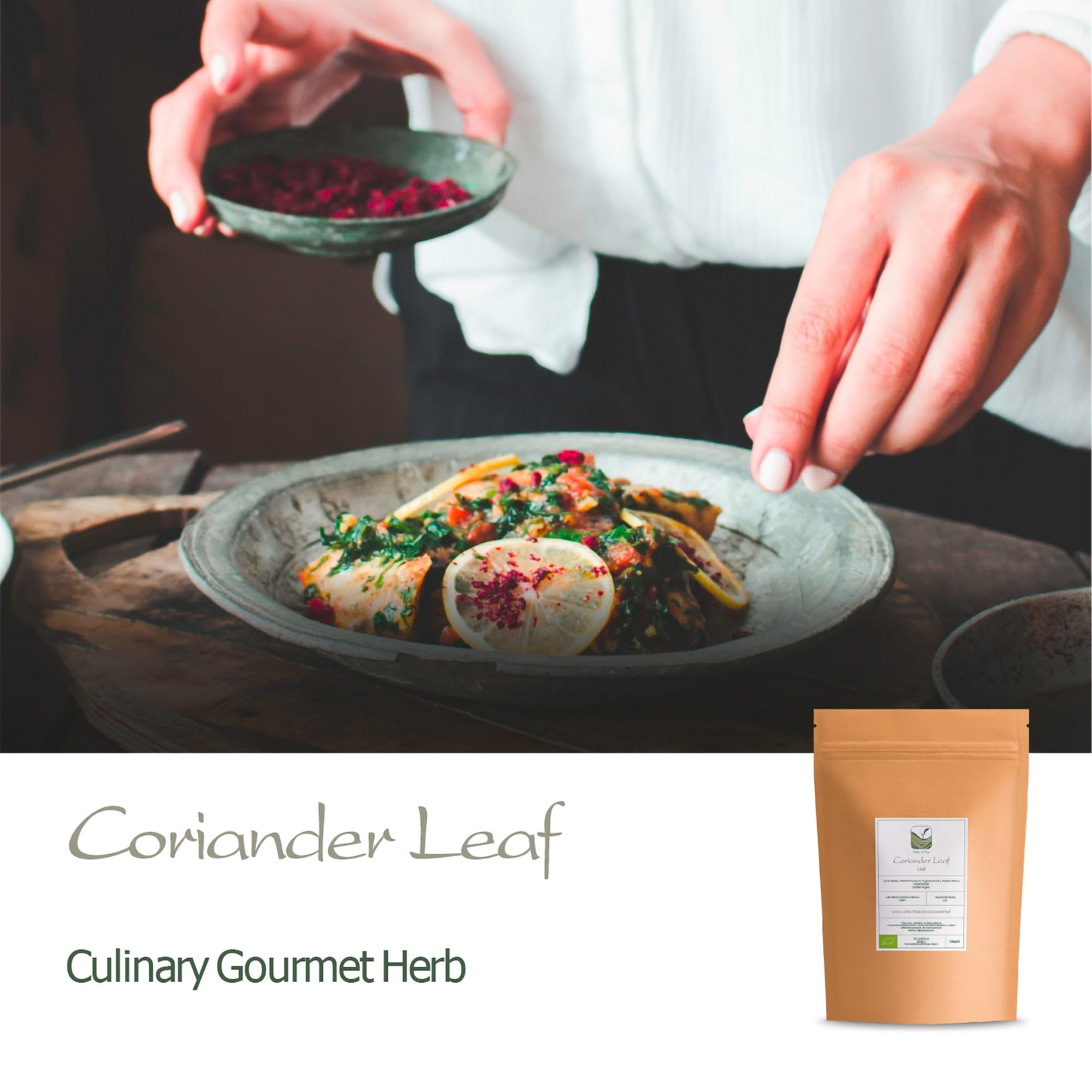 Feuilles de Coriandre Séchées Bio - Qualité Culinaire | au goût frais et légèrement citronné pour relever soupes salades et plats asiatiques