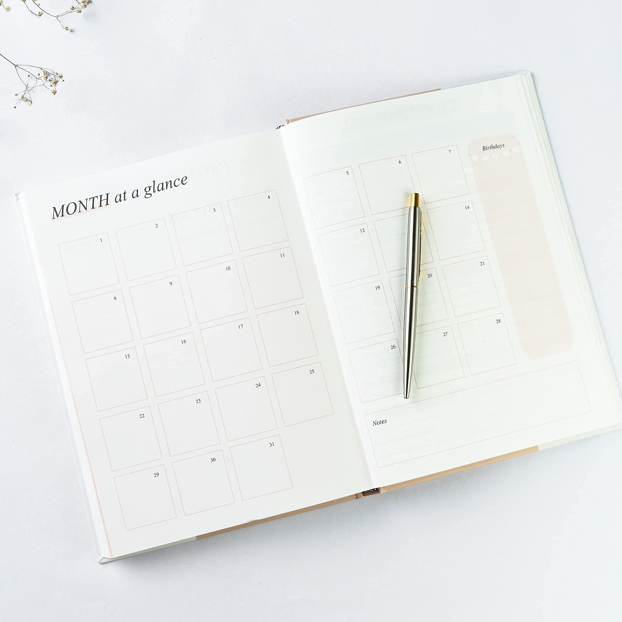 Find Your Balance 2022 Yearly Planner Undated 12 Month Planner and