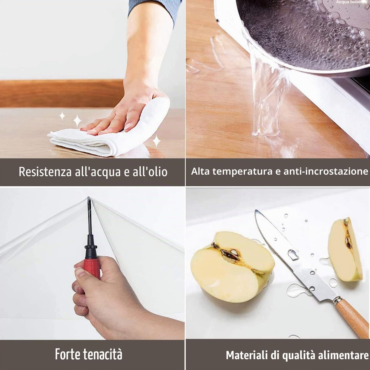 Tovaglia trasparente da 2 mm, in PVC trasparente, 200 x 100 cm, impermeabile, resistente al calore, antigraffio, protezione da tavolo, per tavoli da pranzo, scrivanie e armadi