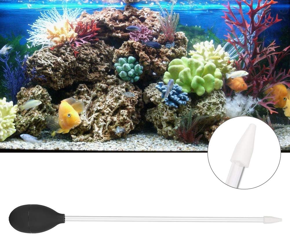 Feeder, Aquarium Cleaning Tools Fish Feeding Tube Liquid Fertilizer Feeder Water Changer Marine Reef Feeder Tool Fish Excreta Cleaner for Reef Aquatic Plant (Black)