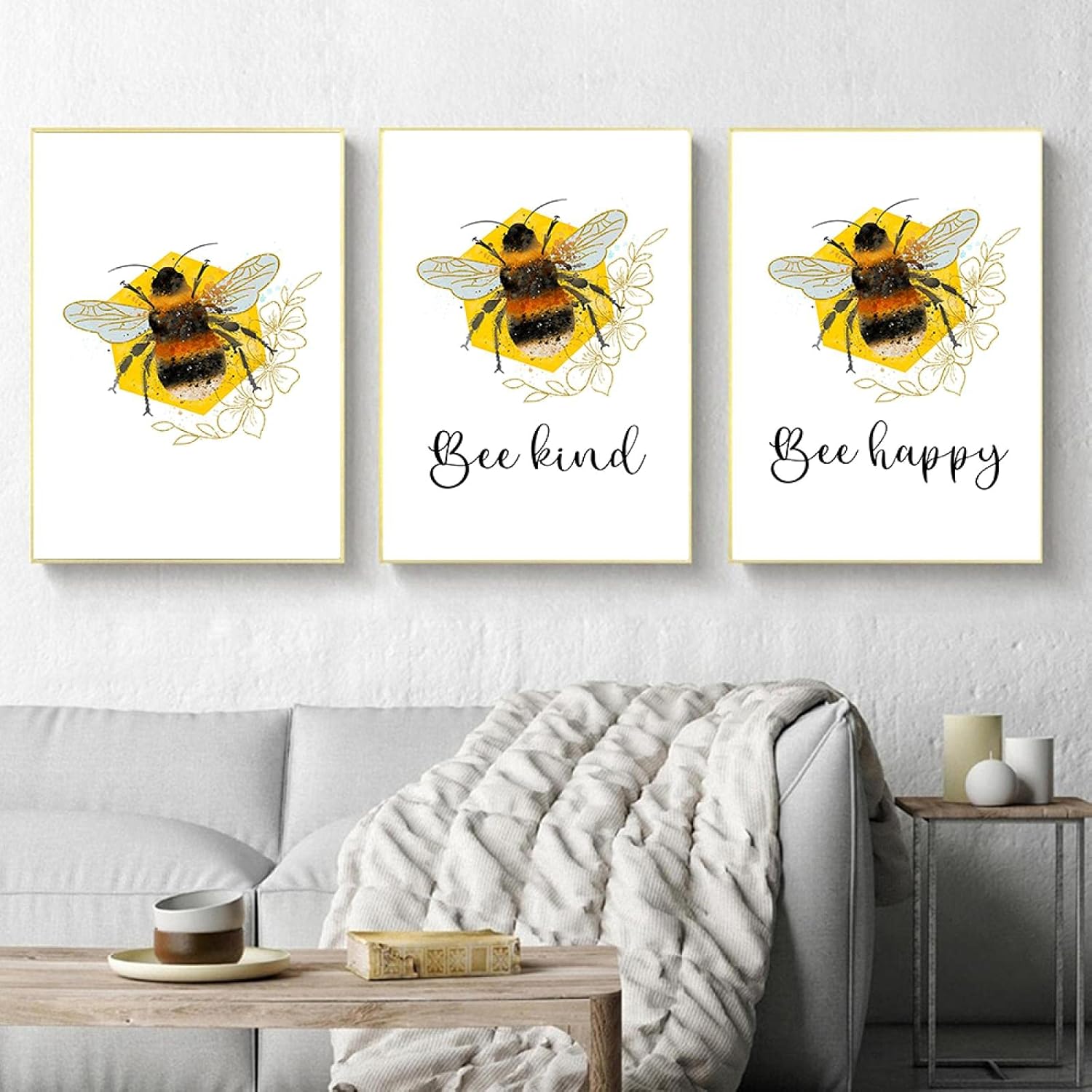 Amazon.co.jp キャンバス絵画インスピレーションを 与えるポスターとプリントビーハッピーカインドウォールアート画像やる気を起こさせるアート家の装飾40x50cmx3 フレームレス